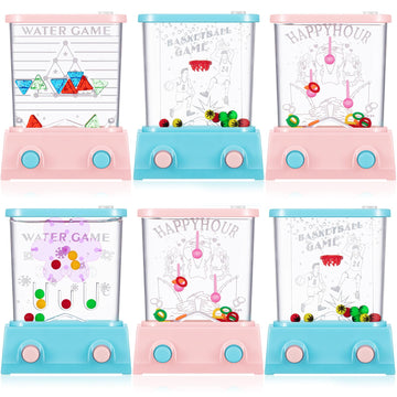 Sumind 6 Pieces Aqua Rings Handheld Water Game Mini Retro 80s 90s Games for Kids Christmas Stocking Stuffers Birthday Return Gifts Classroom Rewards Bulk(Pastels)