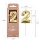 PHD CAKE 2.76 Inch Diamond Gold 2 Number Birthday Candles, Gold Number Candles, Cake Number Candles, Party Celebration