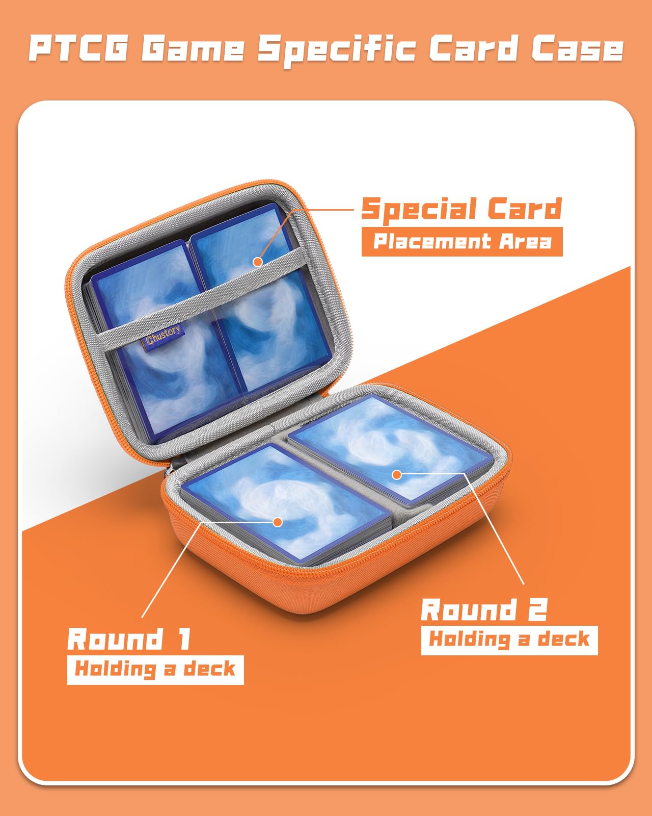 Chustory Card Case Binder For Pm Ptcg Magic Mtg Trading Cards, Card Box Holds Up To 3 Decks Competitive Pk Gaming Specialized Ca