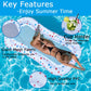 Poorafters White Ultra-Comfort Cooling Pool Float Lounge Extra-Large Fabric-Covered Inflatable Raft With Cup Holder Floating Lou