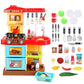 Deao Kitchen Playset Toy Pretend Food With Sounds And Lights Role Playing Game Pretend Food And Cooking Playset For Toddlers,Kit