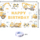 Construction Happy Birthday Backdrop Decorations Construction Happy Birthday Banner Engineering Vehicle Birthday Photo Backgroun