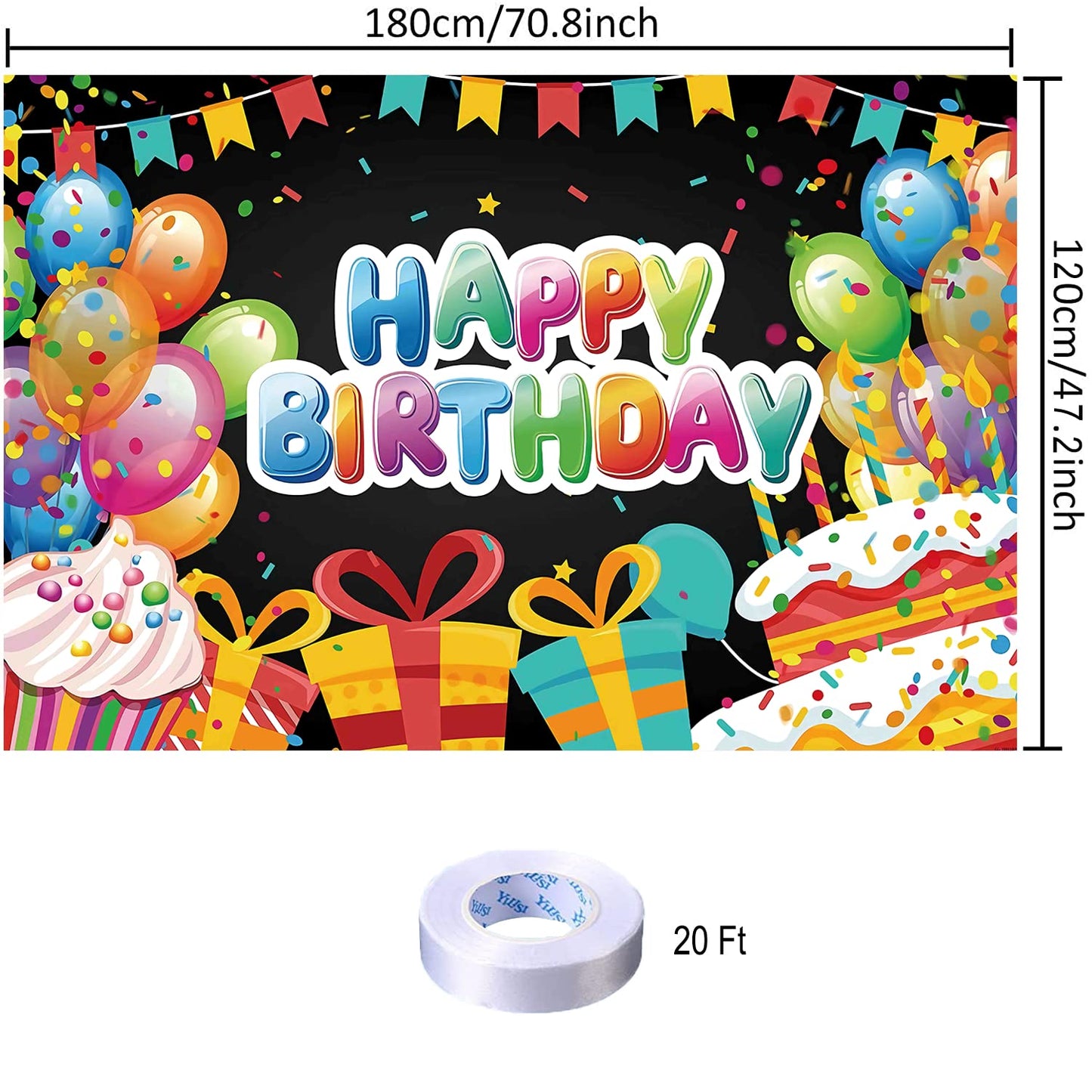 Balloon Cake Birthday Paty Backdrop Balloon Cake Happy Birthday Banner Balloon Cake Photography Background For Home Decorations