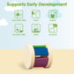 PlanToys Wooden Roller Rattle Toy - Eco-Friendly Montessori Baby Sensory Toy, Medium Size, Bright Color Series, Model 0522000