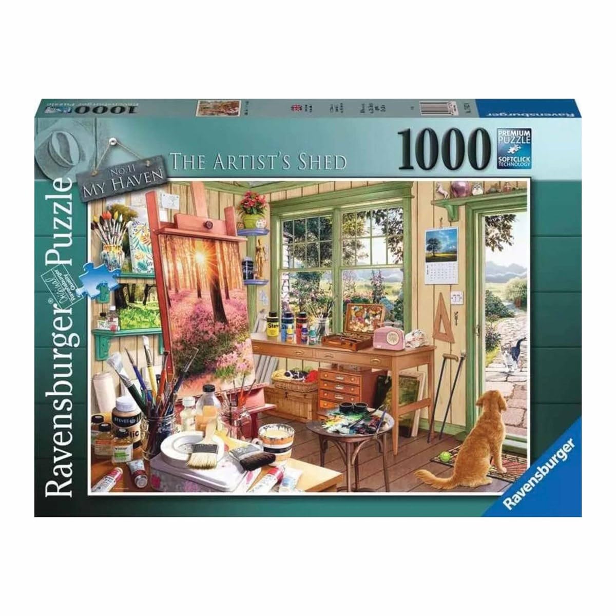 Ravensburger My Haven Artist's Shed 1000 Piece Jigsaw Puzzle | Relaxing Puzzle Imagery | Every Piece Unique with Softclick Technology | Durable Blueboard Made from Eco-Friendly Materials