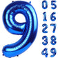 Large Foil Navy Blue Number 9 Balloon 40 Inch, Mylar 9Th Number 9 Birthday Balloons, 9 19 29 39 59 99 Blue Party Decorations, Gi