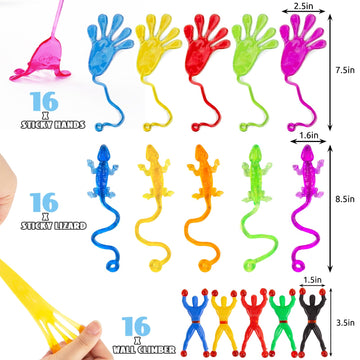 Amor Present 48Pcs Stretchy Sticky Toy, Kids Stretchy Toys Classroom Treasure Box Carnival Prizes Bulk, Sticky Hands Toys For Kids, Easter Egg Fillers