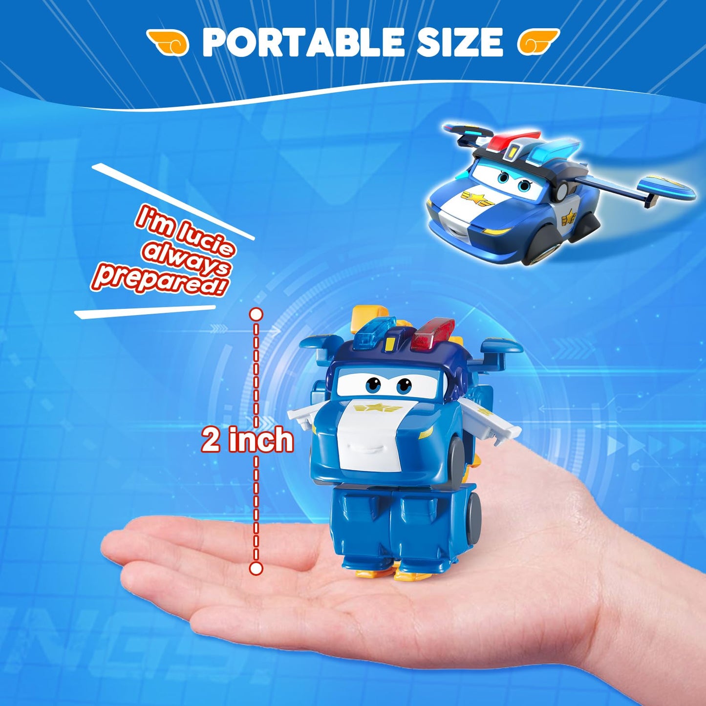 Super Wings Transformable Toys, 2 In Lucie Robot Transforming Action Figures, 2-In-1 Mode Robot Toys For Boys Girls 4-6 6-8, Fun