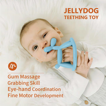 MIRALOOP Teething Toy - Food Grade Silicone Rocking Teether for Infants 0-18 Months, Mint Green, Model AQ-ZJ122, Prevents Choking, Odorless