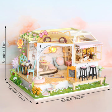 Gudoqi Diy Miniature Dollhouse Kit, Tiny House Kit With Music, Miniature House Kit 1:24 Scale, Great Handmade Crafts Gift For Mo