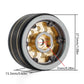 INJORA 1.0 Beadlock Wheel Rims Black Coating Brass Rims for 1/24 1/18 RC Crawler Car Axial SCX24 AX24 TRX4M FCX24, 39g(Grey)