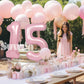Suwen 40 Inch Pink Large 15 Number Balloons Big Foil Helium Number Balloons 0-9 Jumbo Happy 15Th Mylar Birthday Party Decoration