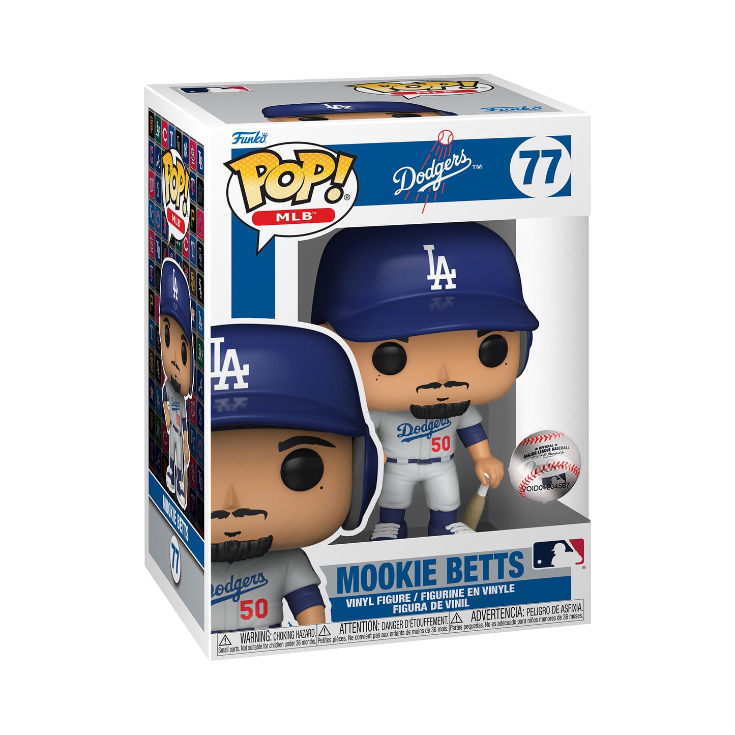 Funko Pop! MLB Mookie Betts (Alternate Jersey) Vinyl Figure - Small, Multicolor, Model 61468