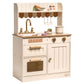 Robud Wooden Play Kitchen Set For Kids, Pretend Play Kitchen Toy Set With Golden Faucet, Sink, Oven, Stove, Cabinet, Vintage Sty