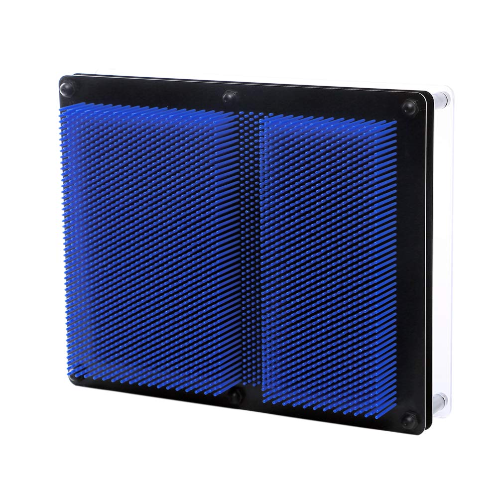 E-FirstFeeling 3D Pin Art Toy - Extra Large 10"x8" Blue Plastic Hand Mold Board for Kids & Adults