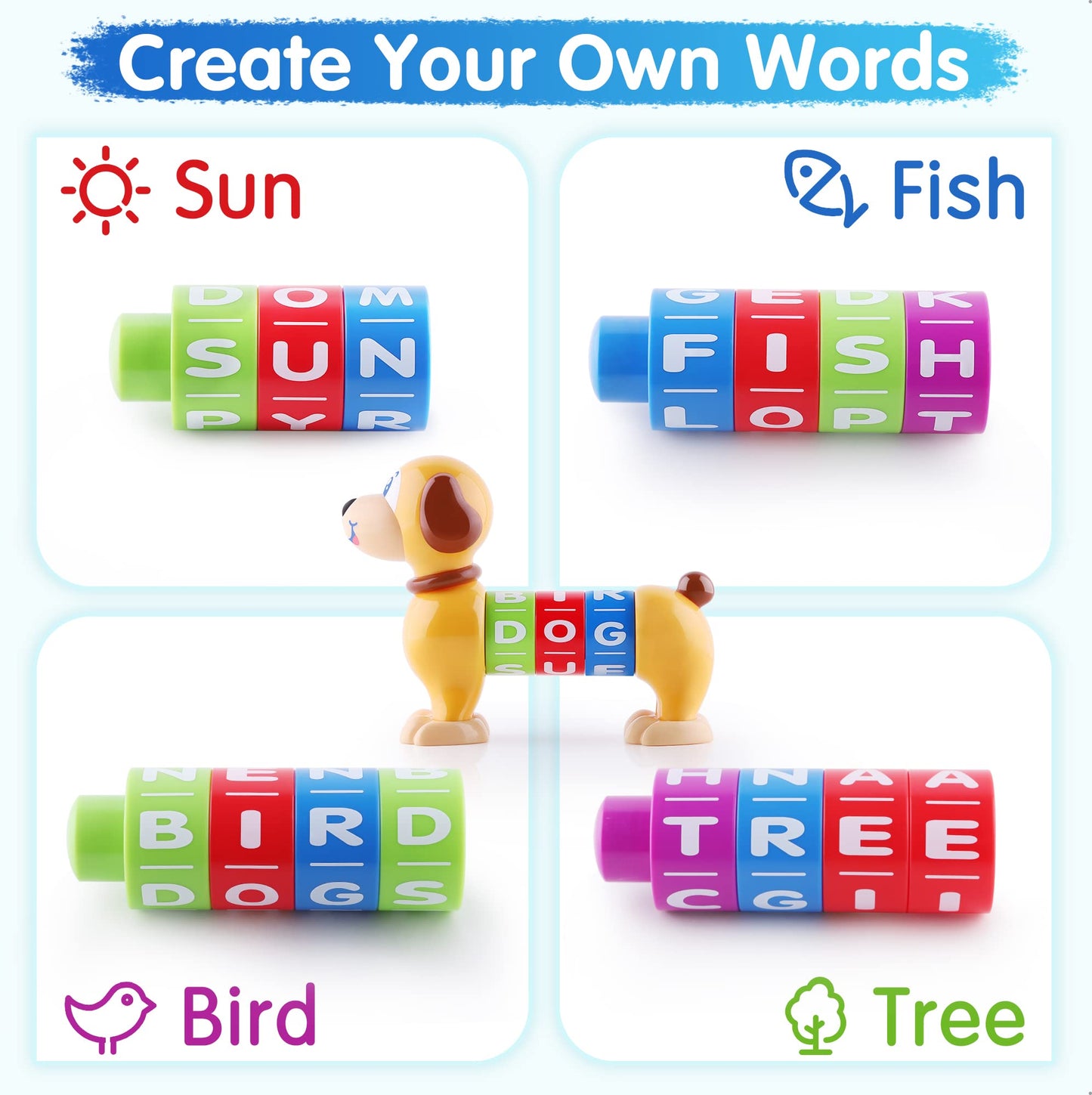 Iplay, Ilearn Baby Stacking Toys, Toddler Montessori Building Blocks Set, Infant Alphabet Number Learning Block, Early Development Educational Birthday Gift For 12 18 Month 1 2 3 Year Old Kid Boy Girl