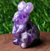 Duqguho Bunny Decor Easter Rabbit Decor Crystals Easter Decoration Bunny Statue Pocket Polished Natural Gemstone Amethyst Crysta