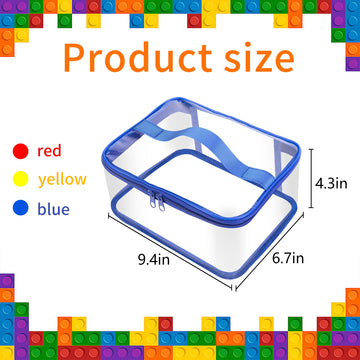 6 Packs Clear Toy Storage Bags- 9.4 X 6.7 X 4.3 Inch Transparent Pvc Toy Organizing Bags With Zipper- Waterproof Toy Storage Org