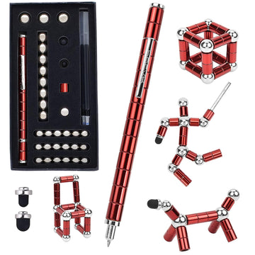 Wqwquu Fidget Pen,Magnetic Pen, Decompression Magnetic Toy Pen,Magnet Pen Fidget Toy Relieve Pressure Novel Toy Gift For Kids Or Friends! (Big Red)