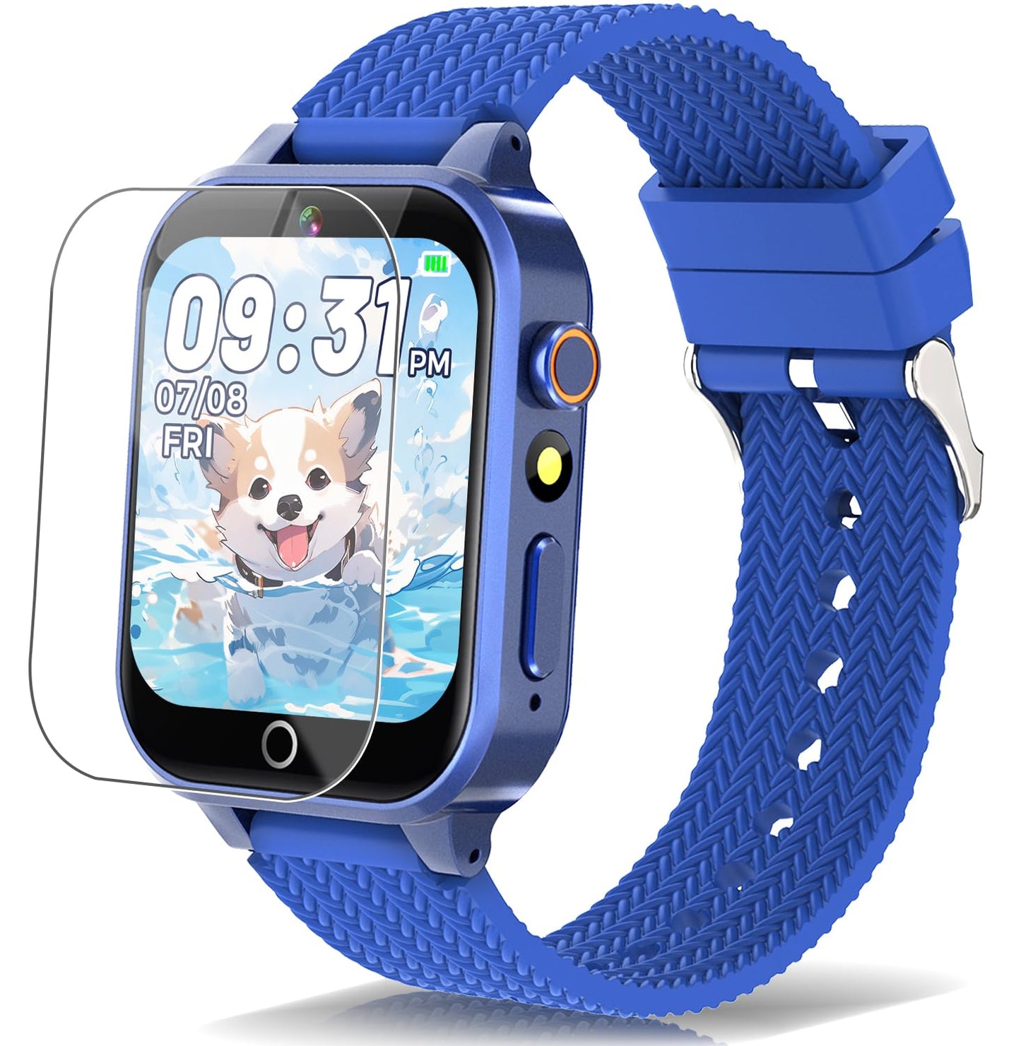 Tgfbh Kids Smart Watch For Girls Age 5-12 Toys With 26 Games 2 Screen Protectors Hd Touchscreen Video Camera Music Player Pedometer Learn Card Audiobook Toddler Watches Boys Birthday Gifts (Blue)
