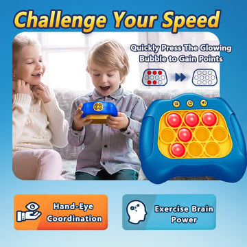 Pop Push Game Toy For Kids, Quick Fast Push Pop Puzzle Handheld Game Light Up Fidget Toy 8-12, Pop Bubble Sensory Toys Christmas