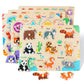 Grinnnie Wooden Puzzles For Toddlers 1 2 3 Years Old, Montessori Toddler Toys 5Pcs Peg Puzzles With Knob - Number, Alphabet, Shape, And Animal, Great Gifts For Boys Girls