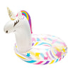 GROBRO7 Inflatable Unicorn Pool Float Inflation Swimming Floaty Pool Toy Swimming Ring with Sequins Unicorn Sea Party Water Fun Summer Outdoor Beach Water Lounge Inflatable Raft for mature-themed White
