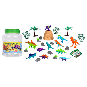 Wow In The World Bucket Of Dinosaurs | Kids Play Dinosaurs | Learning Through Play | Includes 25+ Pieces: 11 Dinos, Trees, Rocks
