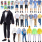E-TING 15 Pieces Suit Set for 12inches boy Doll= 1 Suit Jacket + 1 Shirt with Black Bowtie +1 Business Pants + 3 pcs Casual Wear