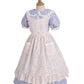 Nuoqi Colonial Costume Girls Prairie Pioneer Dress Laura Ingalls Wilder Costume With Apron Purple, 8-9