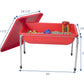 Children'S Factory 24'' Large Sensory Table, Sandbox With Lid, Water Table For Kids, Red