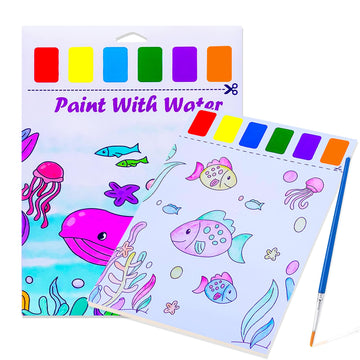 Baoxue Water Coloring Books For Kids Ages 4-8,Paint With Water Colors Book For Toddlers,Watercolor Painting Paper Gift For Boys Girls 2-4 Years