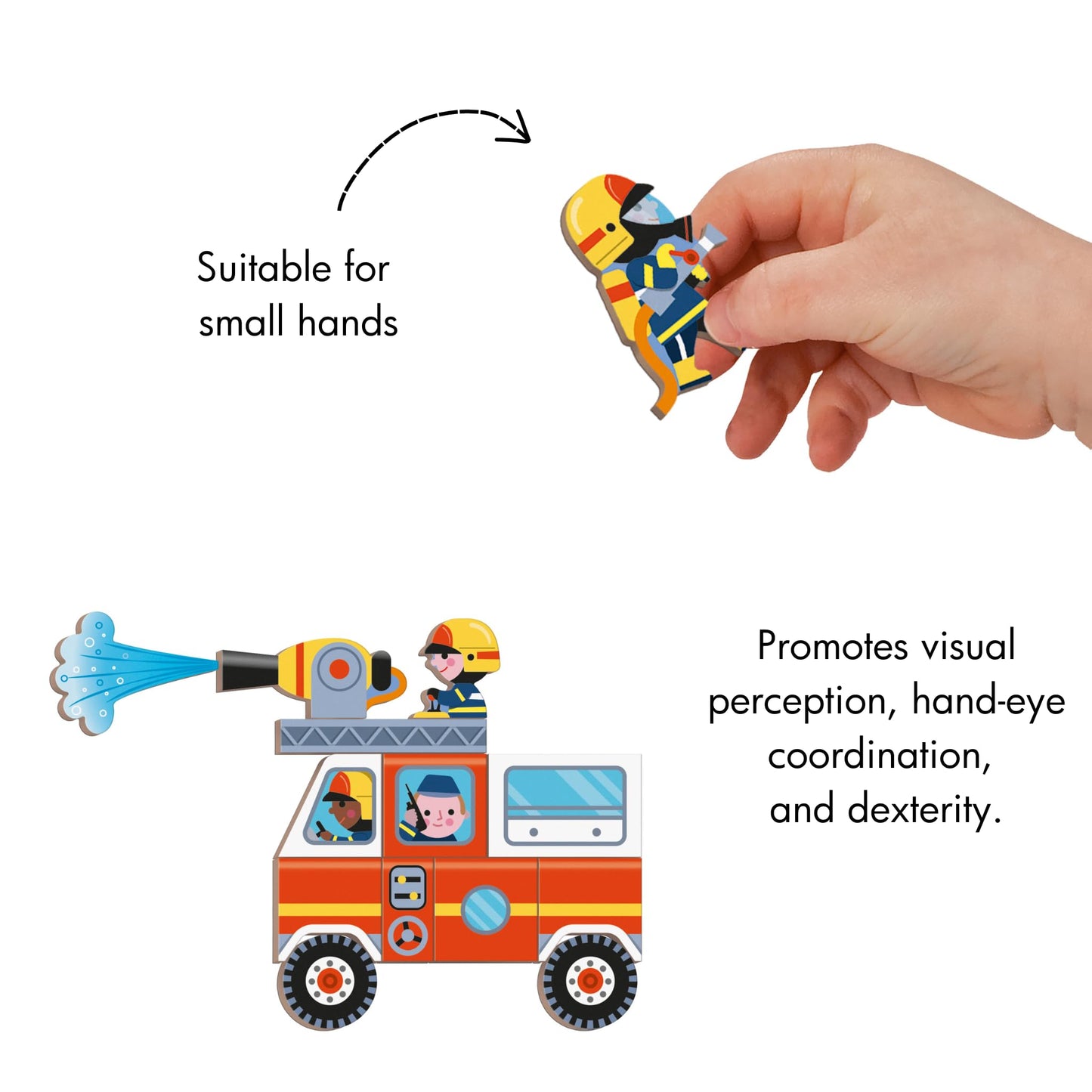 Janod - Magn  ti'Book Firefighters - Magnetic Educational Game 60 Magnets + 18 Models - Children's Toy Made of Cardboard - Devel