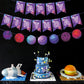Zwiebeco Space Birthday Party Decoration Supplies - Outer Space Happy Birthday Banner Bunting Garland Hanging Paper Kit For Kids