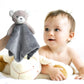 Crevent Cozy Plush Baby Security Blanket Loveys For Baby Girls Boys, Stuffed Animal Ring Rattle Shaker Toy For Newborns (Bear +