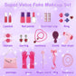 Deao Toddler Vanity Makeup Table Toy With Mirror & Chair,Kids Vanity With Light&Music,Pretend Play Makeup Toy With Hair Dryer To