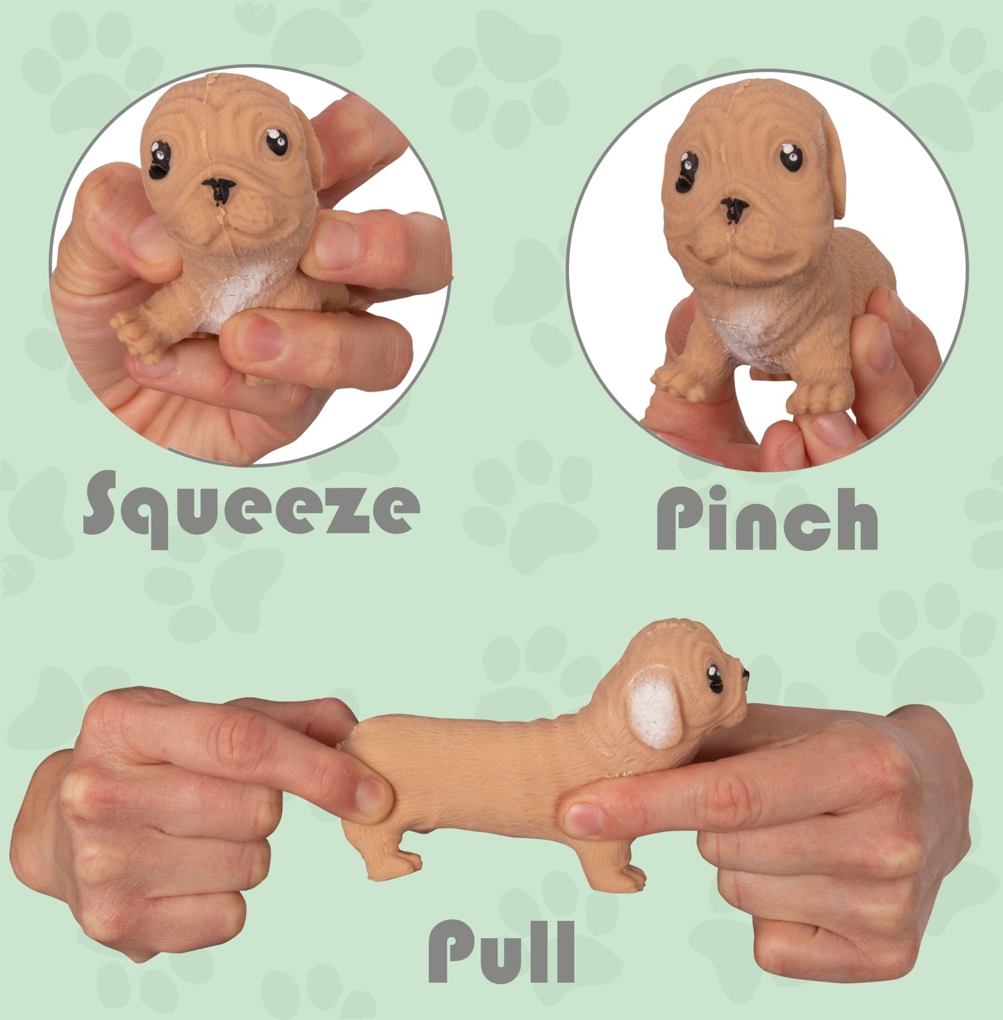 Tigerdoe Dog Squishy Fidget Toys For Kids - 6 Pack - Stress Relief And Anxiety Toy For Kids - Mini Dog Figurine Squishy Sand Toy