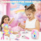 K.T. Fancy 18 Inch Doll Clothes and Accessories - Dress Makeup Set -Included Skirt  Backpack  Headband  Cosmetic Brush  Mini Phone  Mini Comb  Stickers & Shoes