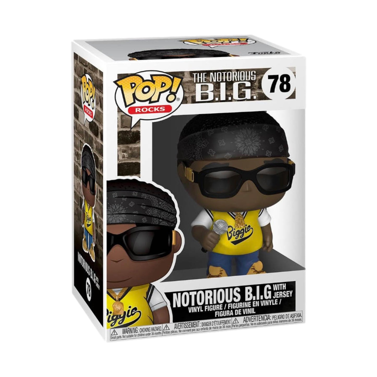 Funko Pop! Rocks: Notorious B.I.G. Bundle (2-Pack) B.I.G. With Crown #77 & In Jersey #78 Collectible Vinyl Figures
