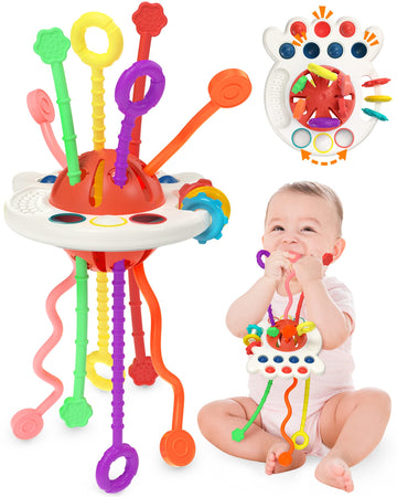 Yetonamr Baby Sensory Montessori Toys For 6-12-18 Months, Silicone Teething Toys, Toddler Easter Basket Stuffers Birthday Gift Travel Toy For 1 2 Year Old Boy Girl Infant 8 9 10 Months Old