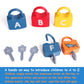 Dinhon ABC Learning Lock Educational Letter Combination-with 26 Locks, 26 Keys Montessori Preschool Alphabet Learning Game Early