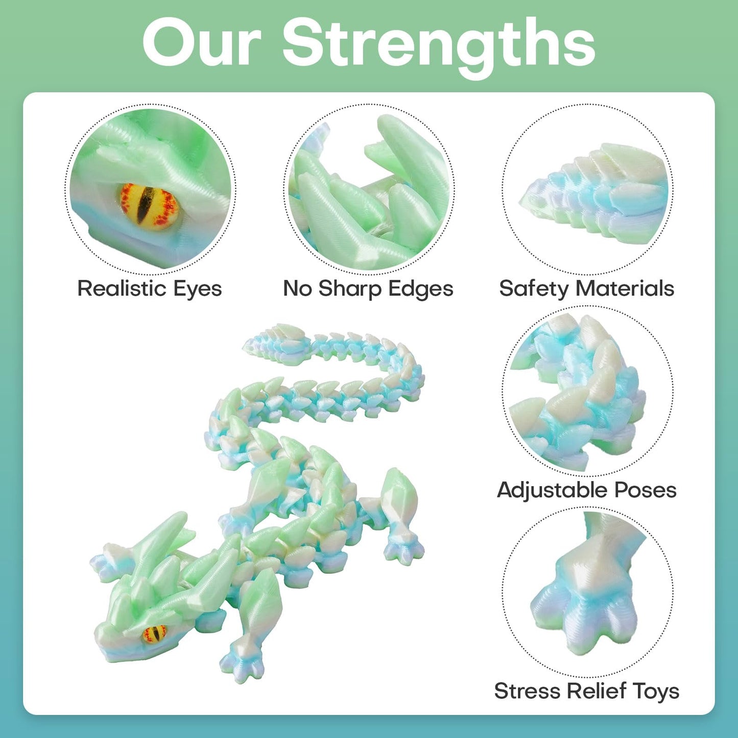 FYEFKJSA 3D Printed Dragon Eggs with Dragon Inside - 12Inch  Articulated Fidget 3D Printed Animals  Interesting Decorative Gift  Easter Basket Essentials Stuffers (Silk Macaron)