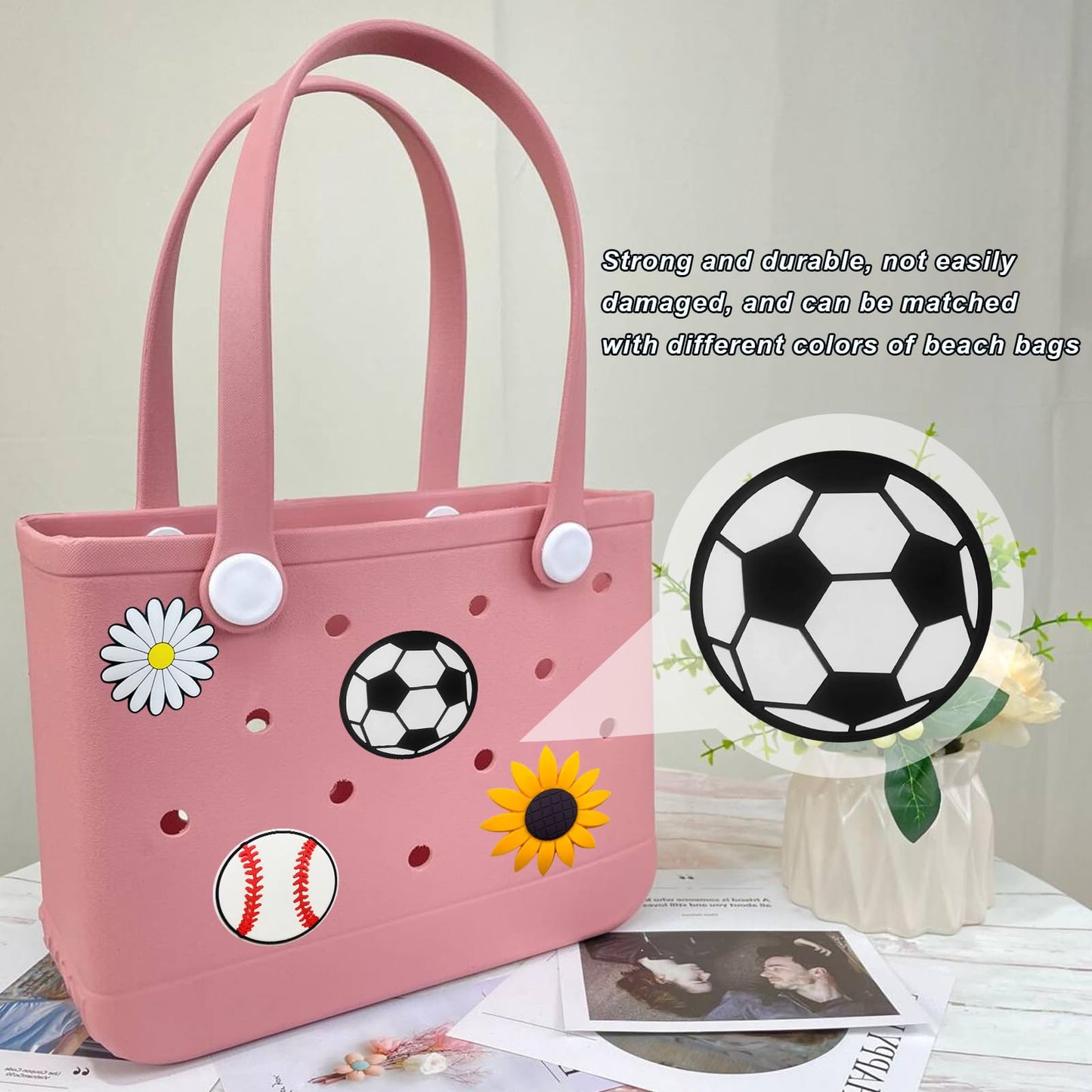 Lckaey Rubber Beach Bag Accessories-Pvc Rubber Decoration-For Eva Purse Bogg Inserts Y064Figure 29