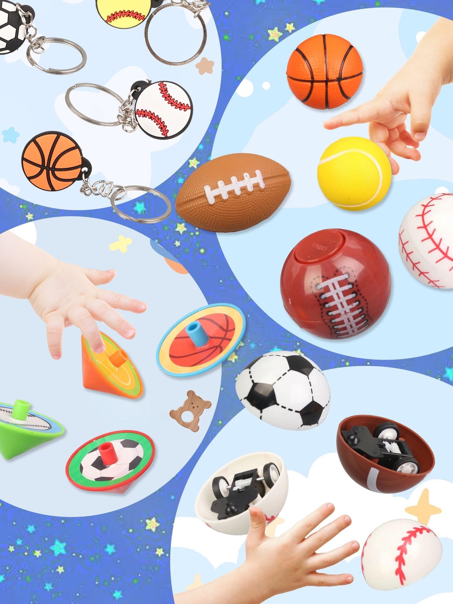 Easter Surprise Egg Toys - 32 Eggs with Balls Kids Party Favor School Classroom Prizes for Classmate Teens Boys Blind Mystery Bo