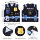 Keymall Kids Police Costume Set-7 Pcs Police Officer Dress Up For Boys-Hat,Vest, Badge,Whistle,Sunglasses,Handcuff,Baton (Set C)