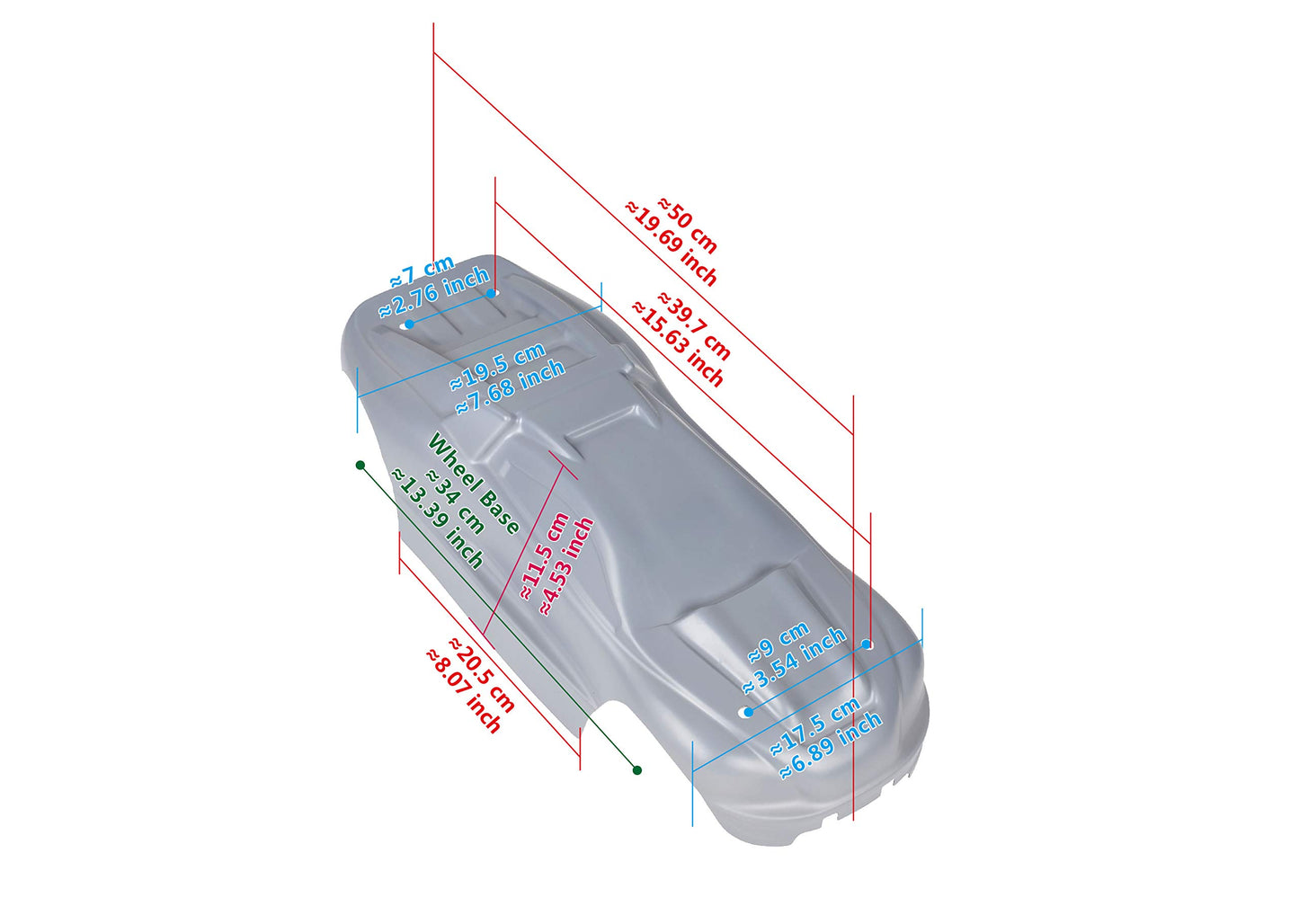 Summitlink Custom Body Muddy Blue Over Black Style Compatible For E-Revo 1/10 Scale Rc Car Or Truck (Truck Not Included) Er-Bb-0
