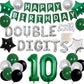 Cheereveal 10Th Birthday Decorations Green For Boys Girls Double Digits Birthday Party Supplies Happy Birthday Banner Cake Topper For 10 Year Old Birthday Decor