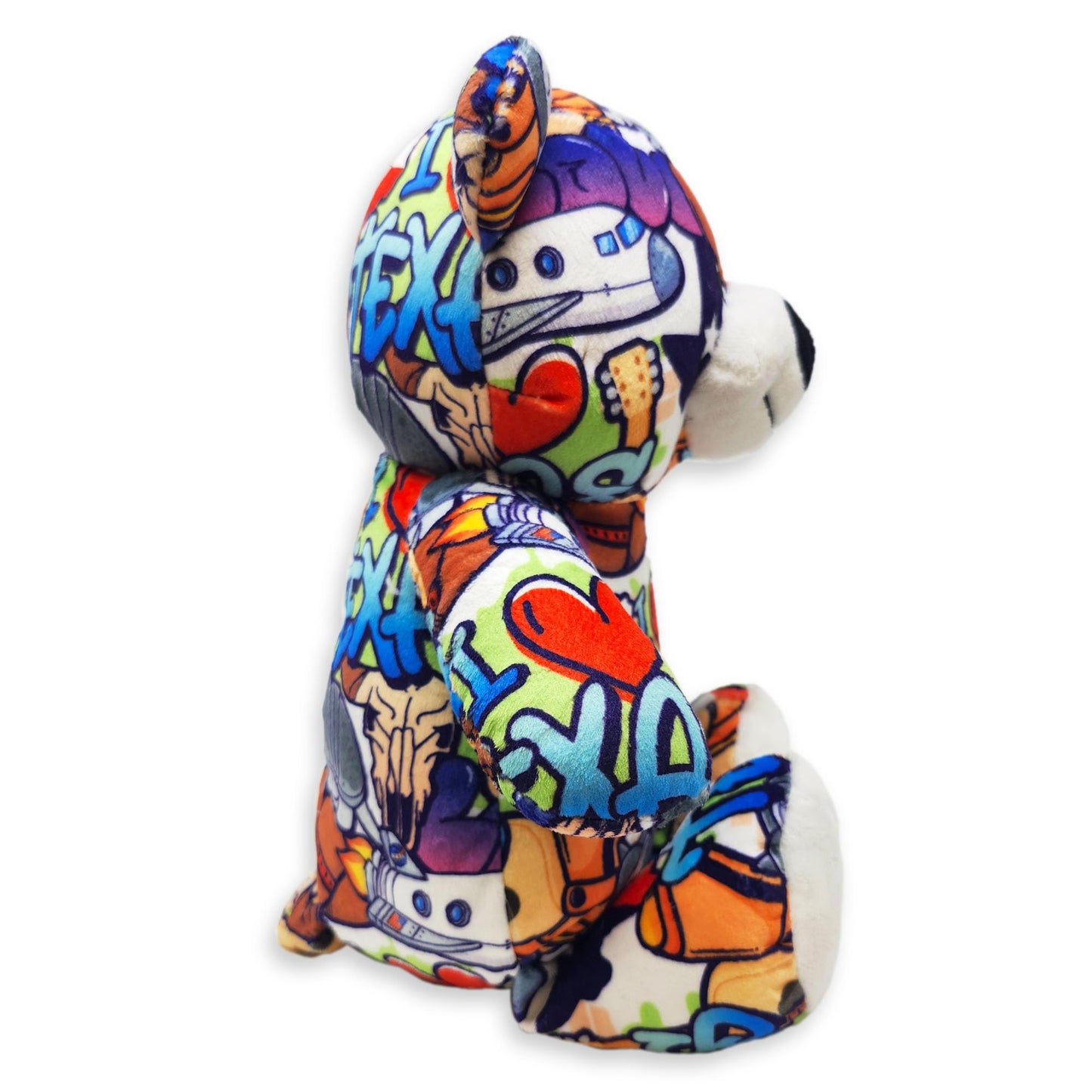 PLUSHOLOGY I Love Texas Graffiti Teddy Bear Eco Friendly Stuffed Animal; Cuddly Soft Velboa Plush Animal for Kids 3 Years Old to mature-themeds; Child-Safe Embroidered Face Details (10 Tall When Seated)