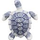 Ebros Terracotta Blue And White Feng Shui Celestial Sea Turtle Statue 6' Wide Talisman Of Stability And Fortune Lucky Tortoise Figurine Decorative Zen Turtles Tortoises