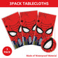 Auroraparty 3Pcs Spider Birthday Party Tablecloth Hero Table Cover Birthday Party Decorations Large Plastic Disposable Birthday